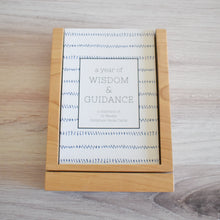 Load image into Gallery viewer, A Year of Wisdom and Guidance: A Collection of 52 Weekly Scripture Verse Cards in premium wooden stand and storage tray