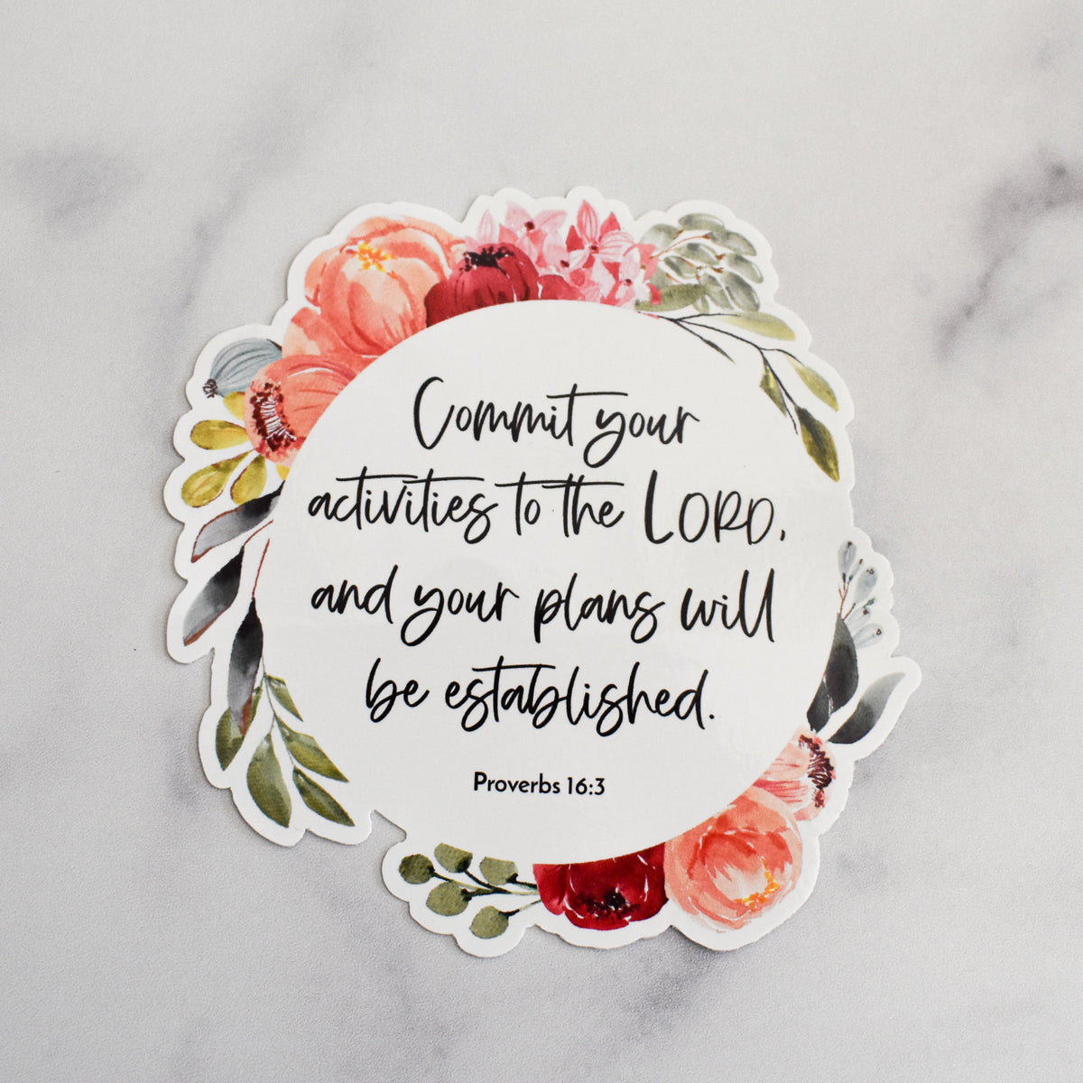 Inspirational Christian Stickers with Beautiful Flowers