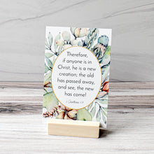 Load image into Gallery viewer, Encouraging Bible verse for someone going through a hard time. Scripture card with stand for display.