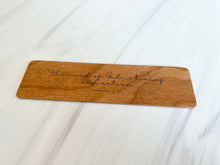 Load image into Gallery viewer, Wooden bookmark with Bible verse on it.