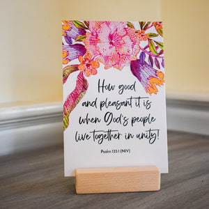 Psalm for a friend. Bible verse card with wood stand to encourage friends.