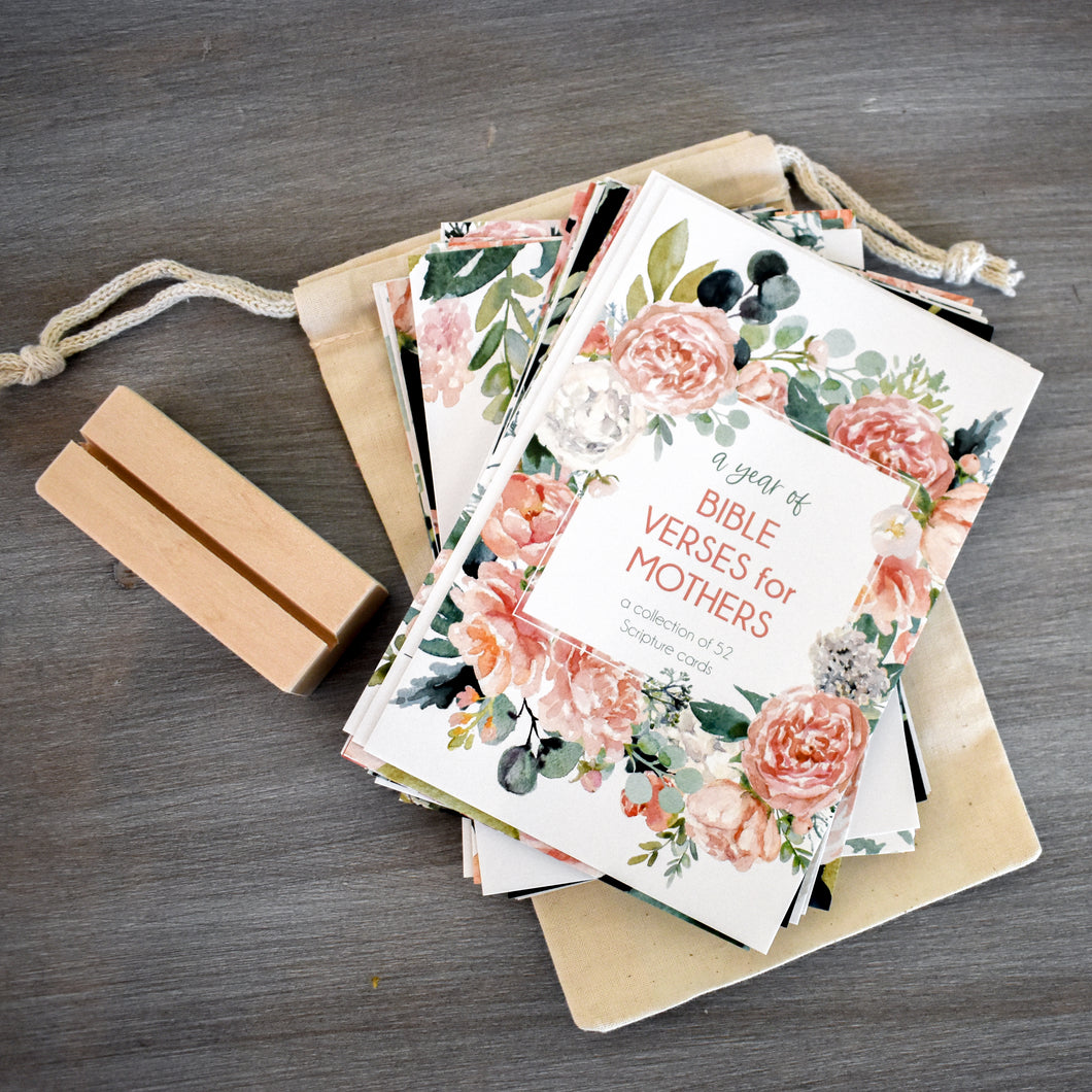 Bible verse cards with wooden stand make a great religious gift for mom