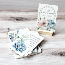 Load image into Gallery viewer, Rest and Renewal Scripture cards with wooden stand and cotton bag for storage from Buhbay