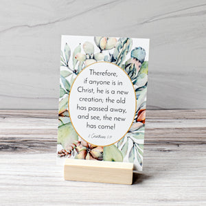Encouraging Bible verse for someone going through a hard time. Scripture card with stand for display.