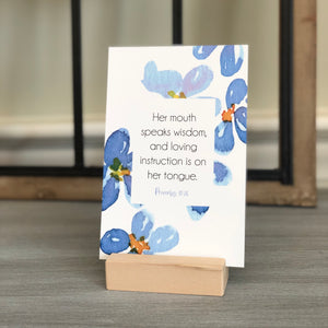 Encouraging Christian teacher gifts with floral artwork