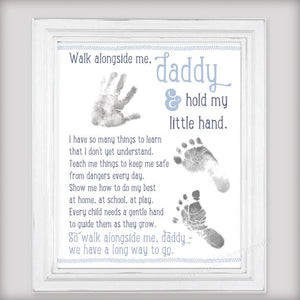 Walk With Me Daddy Poem professional art print for home display