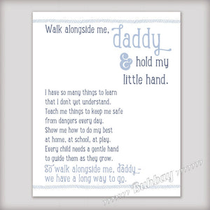 This customizable art print has blank spaces for you to add your baby's hand and foot prints to for a Father's Day Gift